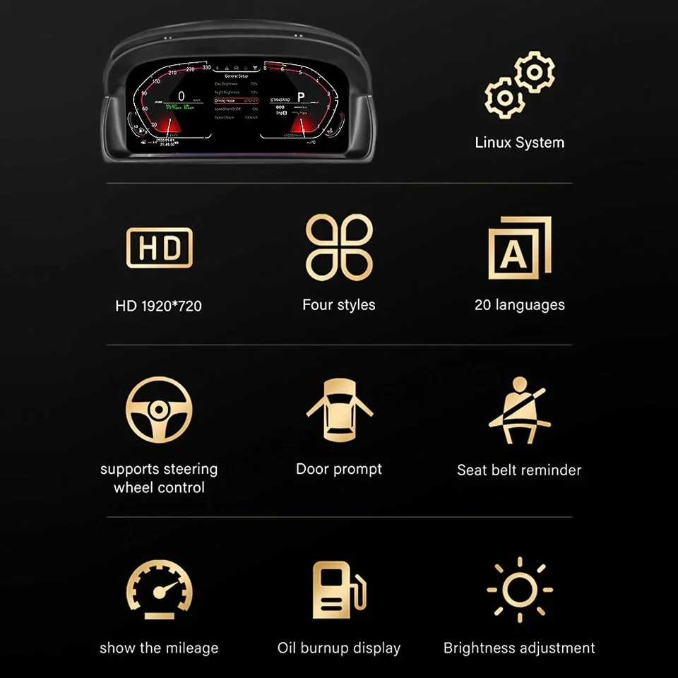 12.3 بوصة لسيارة BMW X1 F48 F49 F39 X1 E84 2016-2022 LCD لوحة القيادة عداد السرعة الرقمي لوحة العنقودية قمرة القيادة