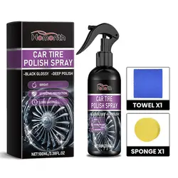 Car Tyre Gloss Tire Coating Spray Hydrophobic Sealant Wax For Car Wheel Auto Care Re-black Shine Chemistry Filler