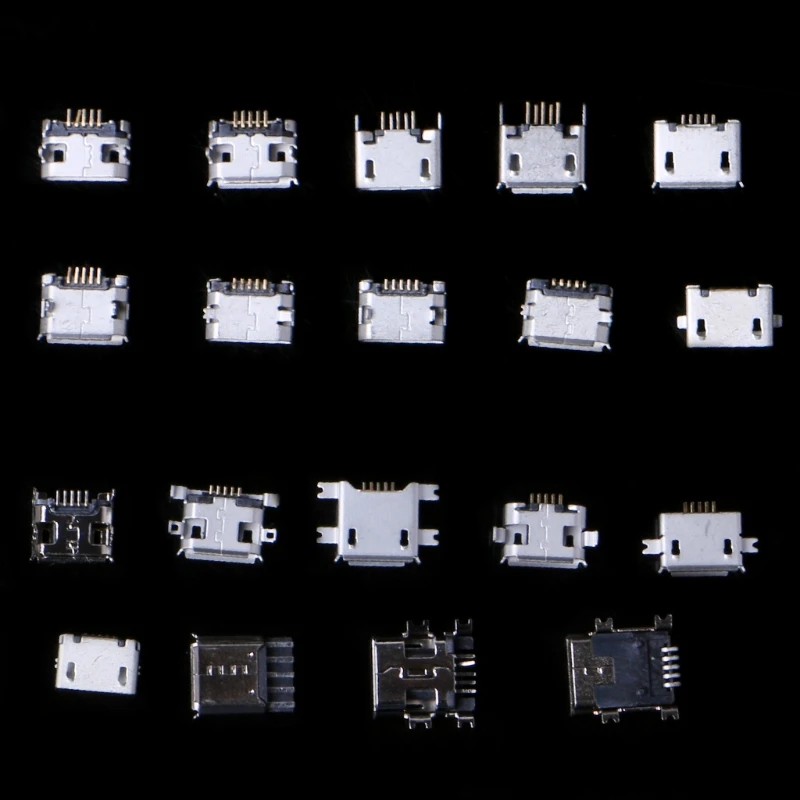 240pcs/box 24 Models Micro USB Soldering Connectors For MP3/4/5 Huawei Samsung SMD DIP Socket Accessories DIY Kits