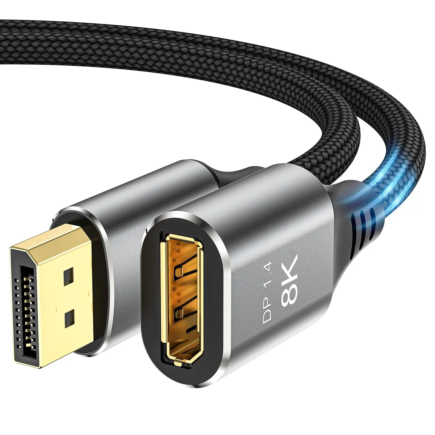 

10 шт. плетеный 8K 60 Гц удлинительный кабель DisplayPort DisplayPort 1.4 удлинительный кабель «папа-мама», совместимый с монитором ноутбука