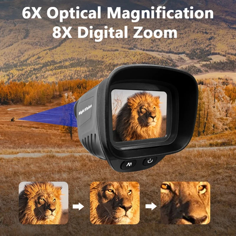 

Цифровой Монокуляр ночного видения 40MP 2,5 K инфракрасный телескоп 984ft ночное видение расстояние 6X оптическое увеличение 8X цифровой зум