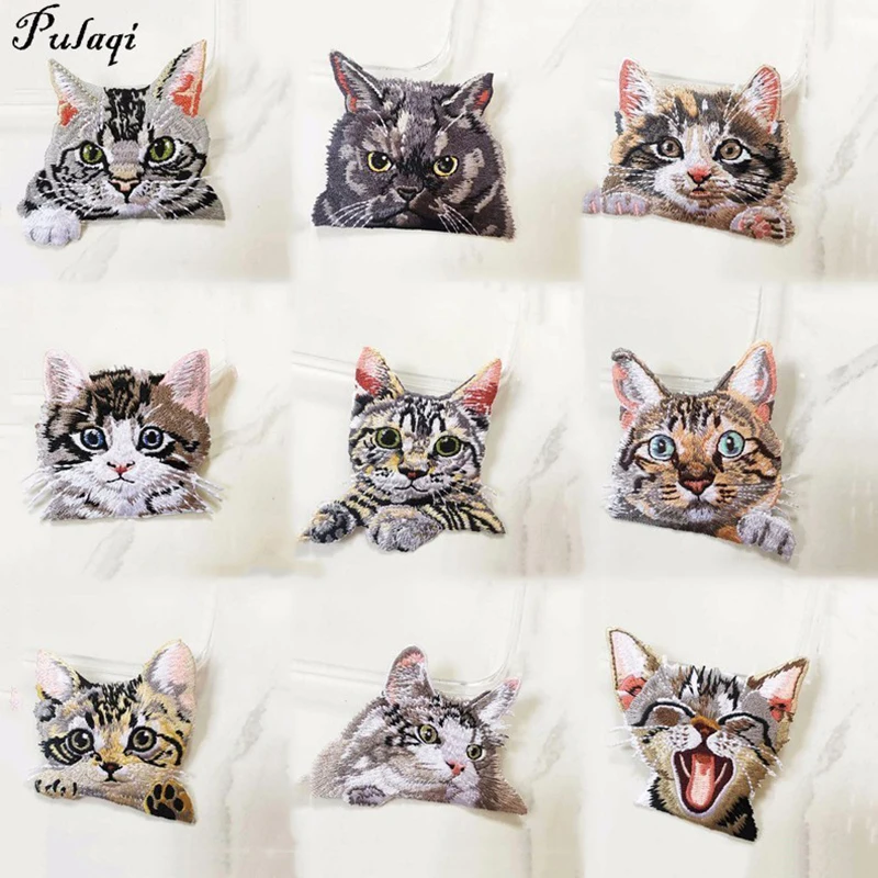 3D Tasche Katze bestickte Patches für Kleidung schmelzbare Aufkleber DIY Tier Patch Eisen auf Patches auf Kleidung Nähen Applikation/Patch