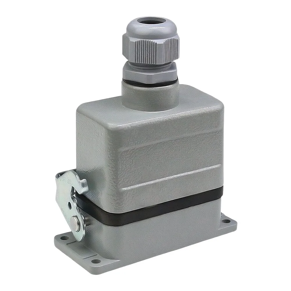 10 Pin Industrial Rectangular Socket Connector Compatible with Aviation Applications Polycarbonate Material IP65 Sealed