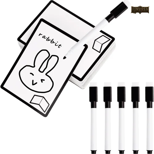 50 piezas de fichas MTG reutilizables de borrado en seco con marcador, tarjetas proxy MTG de doble cara para MTG, accesorios de juegos de cartas en blanco DIY DND