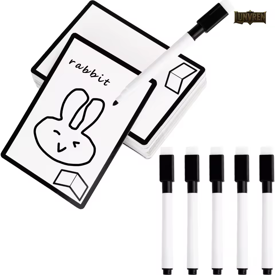 50 Pieces Reusable Dry Erase MTG Tokens with Marker Double-Sided MTG Proxy Cards for MTG, DND DIY Blank Card Games Accessories