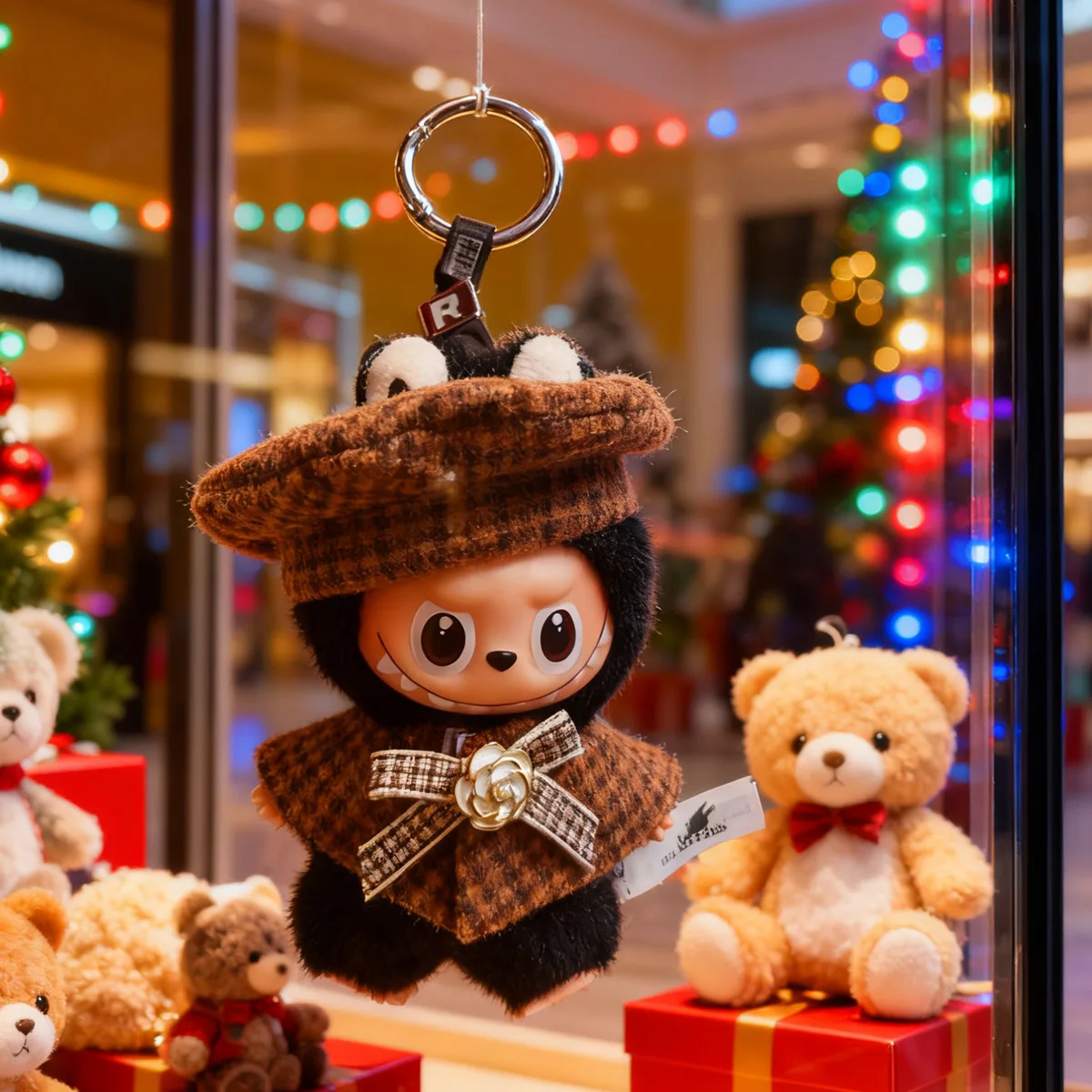 Uroczy zestaw ubranek dla lalki Labubu 10 cm, wykwintne brązowe ubranka dwuczęściowe, ubranka dla lalek Labubu 4.0, pluszowe zabawki, dekoracje DIY, mini akcesoria.