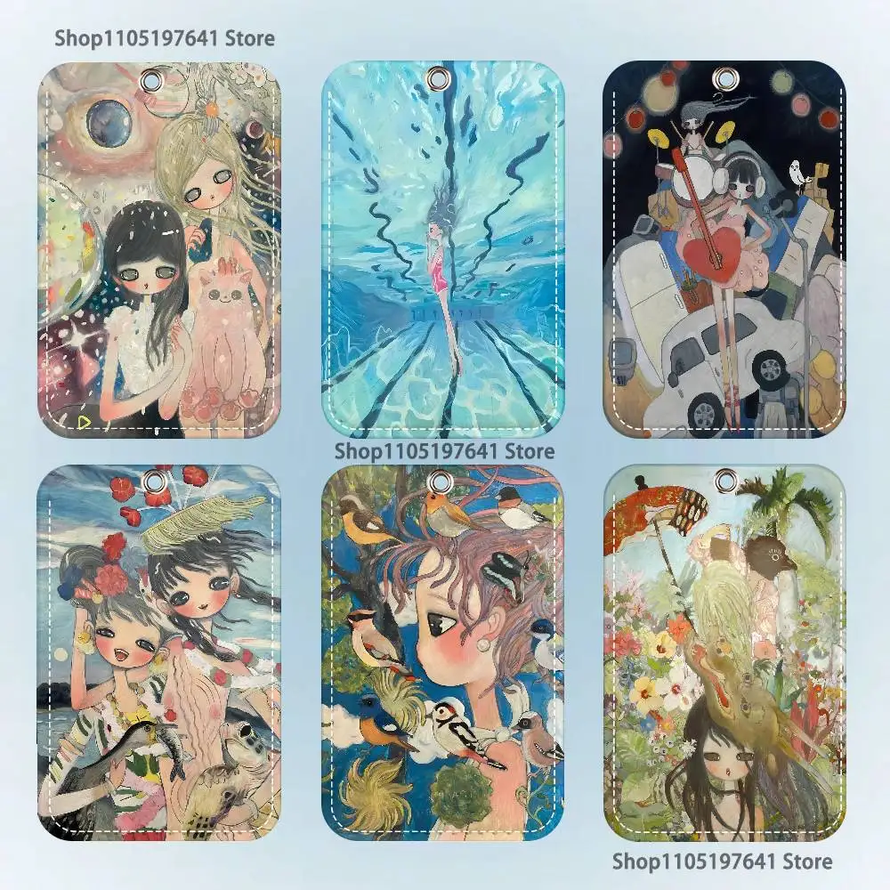

Aya Takano paintings Holder Keychain For Bank Business Work Card Holder Student Card Protective Case Bus Card