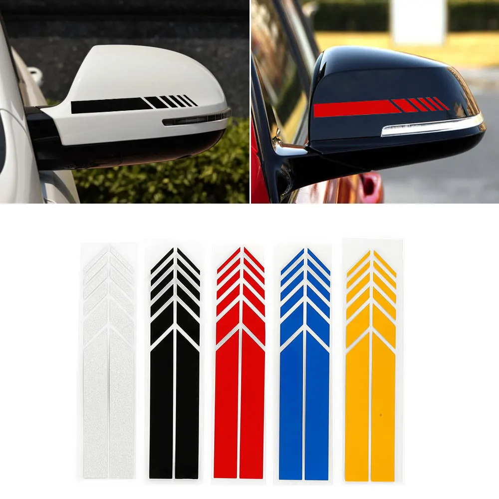 2pcs Rear View Mirror Stickers Car Styling PET Car Sticker Rearview Mirror Side Decal Stripe Car Accessries Car Stickers