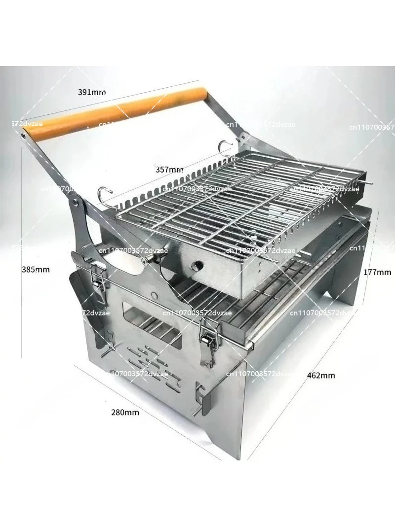 Flip Charcoal Grill Household Outdoor Removable Rotary Mesh Grill