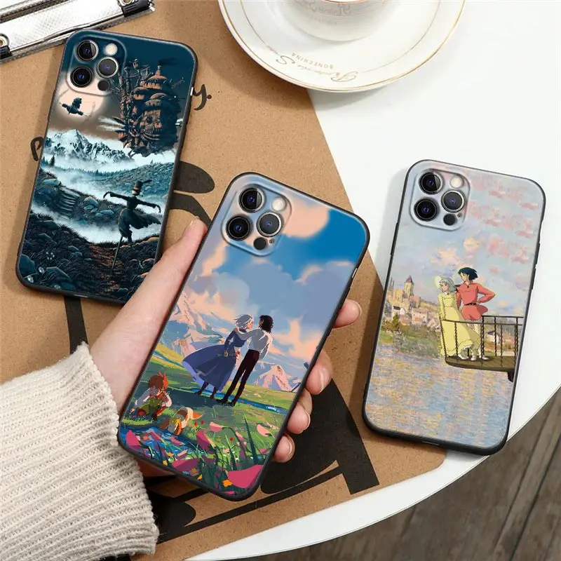 

Castle Anime Moving Miyazakis Phone Case For Apple iPhone 16e 16 15 14 13 12 11 Pro Max XR XS 7 8 Plus Back Cover Silicone Cases
