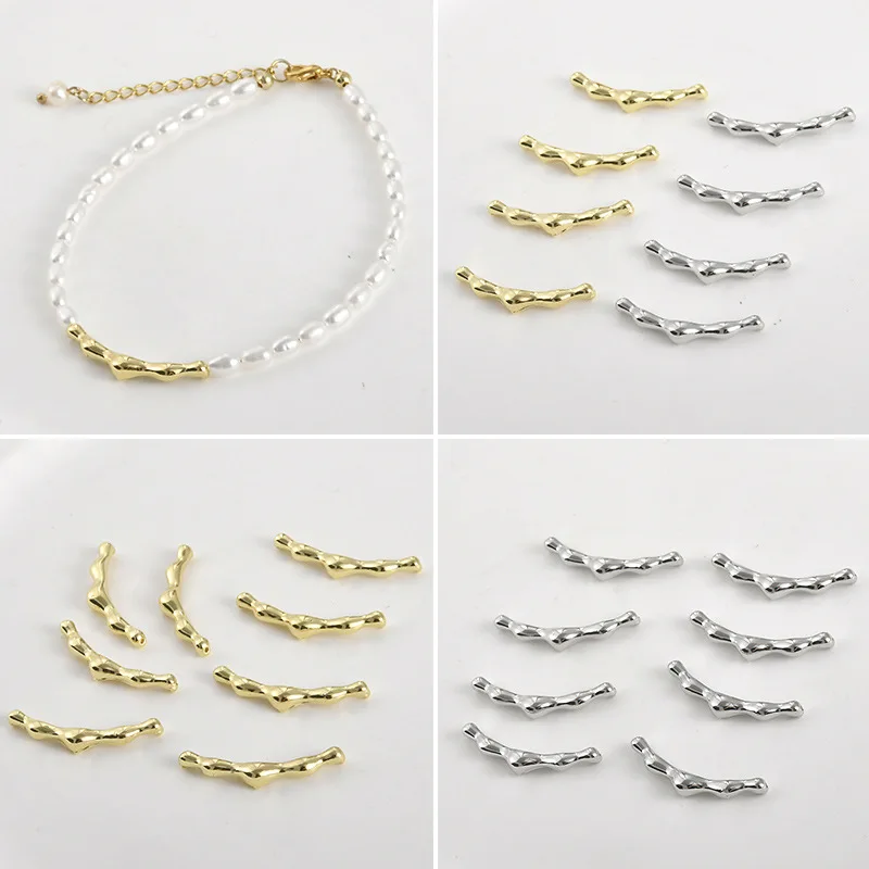 

2 Pieces Liquefied Long Elbow Connection Spacer Beads DIY Pearl Bracelet Necklace Accessories Jewelry Making Materials Wholesale