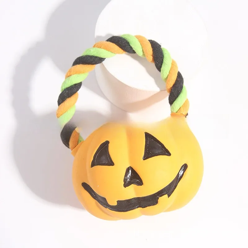 

Halloween Latex Squeaky Pet Toys Pumpkin Ghosts Monster Sound Chew Interactive Training Bite Resistant Durable For Dogs And Cats