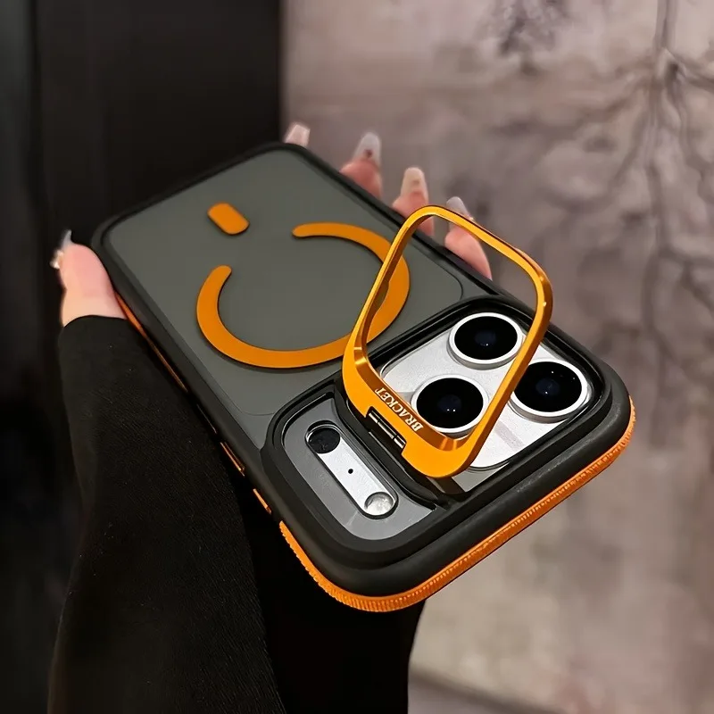 

Luxury Matte Clear Back Magnetic Phone Case with Adjustable Kickstand Compatible For iPhone Air 17 ProMax 16 15 14 Plus 13 12 11