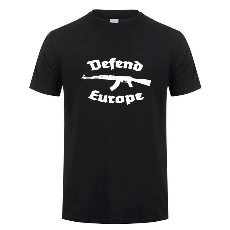 2026NEW Defend Europe T Shirt Summer Funny Men Short Sleeve Cotton T-shirts Unisex Oversized Tshirt Man Tops 21 Colors Y2K