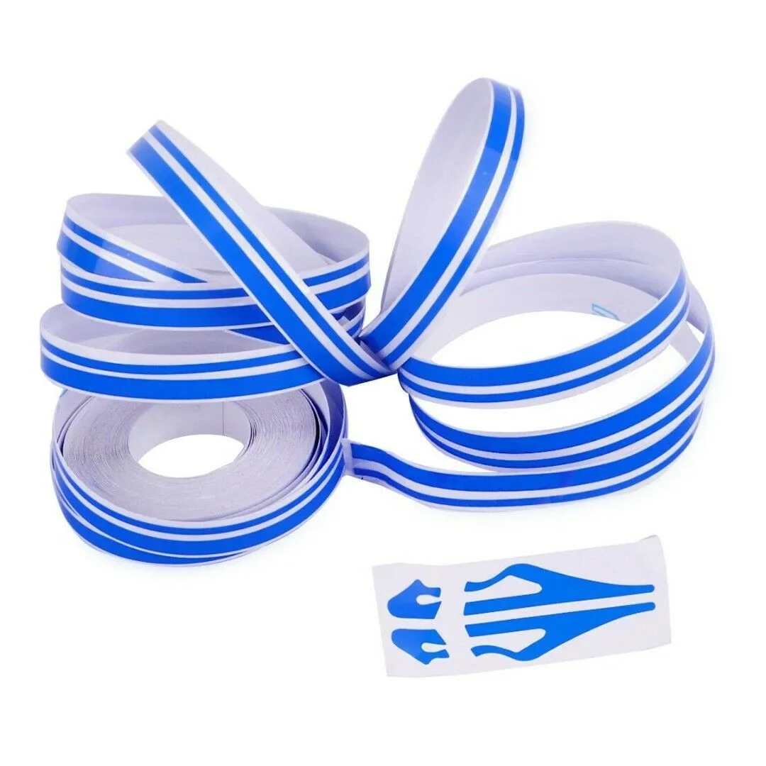 High Flexibility Blue Vinyl Stickers Waterproof and Fade Resistant for Use on For Cars Motorcycles and Helmets 2 Rolls Included