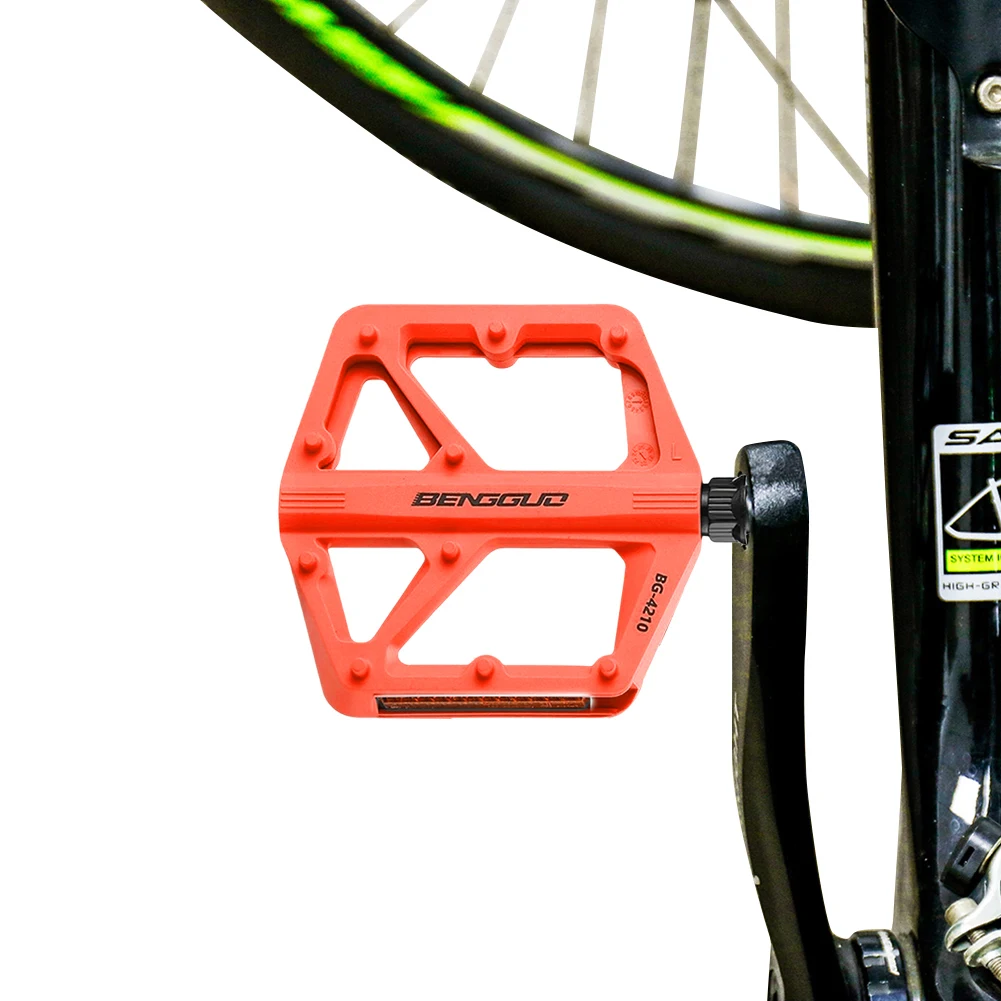 AliExpress NONE Double DU Bearing Nylon Bicycle Pedals with Reflector Ultralight Bike Pedals Waterproof Cycling Safety Pedals Bike Accessories