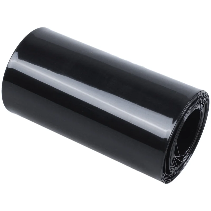 ABGR-3Pcs 70 مللي متر/44 مللي متر PVC أنابيب الانكماش الحراري التفاف أسود 2 متر 6.5Ft لبطارية 18650