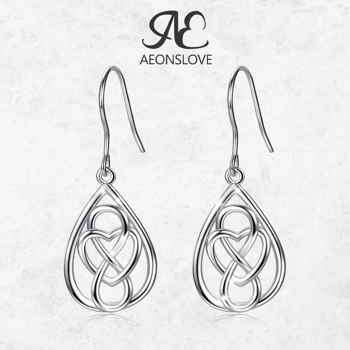 

AEONSLOVE 925 Sterling Silver Witch Knot Teardrop Earrings Celtic Knot Drop Amulet Earrings Witchcraft Pagan Jewelry Women Gift