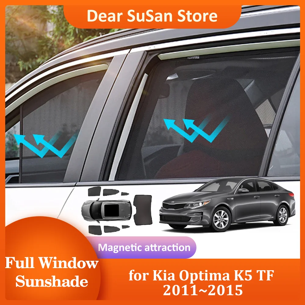 Car Magnetic Sunshade for Kia Optima K5 TF 2011~2015 2012 2013 Roof Windshield Curtain Window Sun Visor Sunroof Cover Accessorie