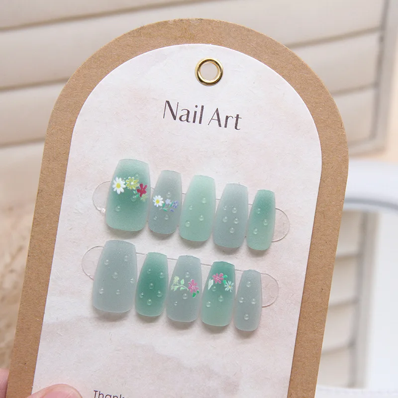 10 Pcs Women Mermaid Cat Eye Handmade Press on Nails Detachable Nail Flakes Nail Flakes Nail Handmade Mermaid Middle T Ballerina