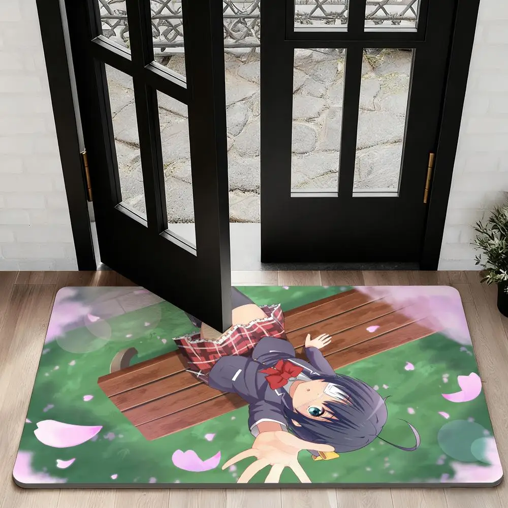 

Love C-Chunibyo Other Delusions Floor Mat Diatom Bath Mat Absorbent Quick Dry Non-Slip TPR Backing Soft Plush Draining Rugs