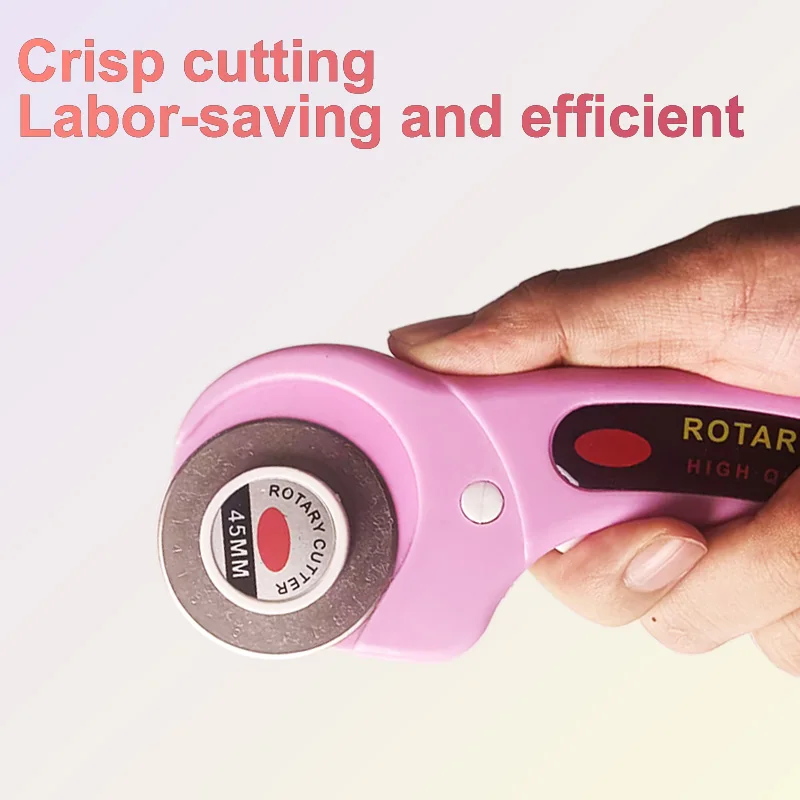 45mm Pink Patchwork Rotary Cutter - Color Sewing Clip - Color Sewing Pen, Suitable for DIY Crafts, Fabrics, Leather and Quilting
