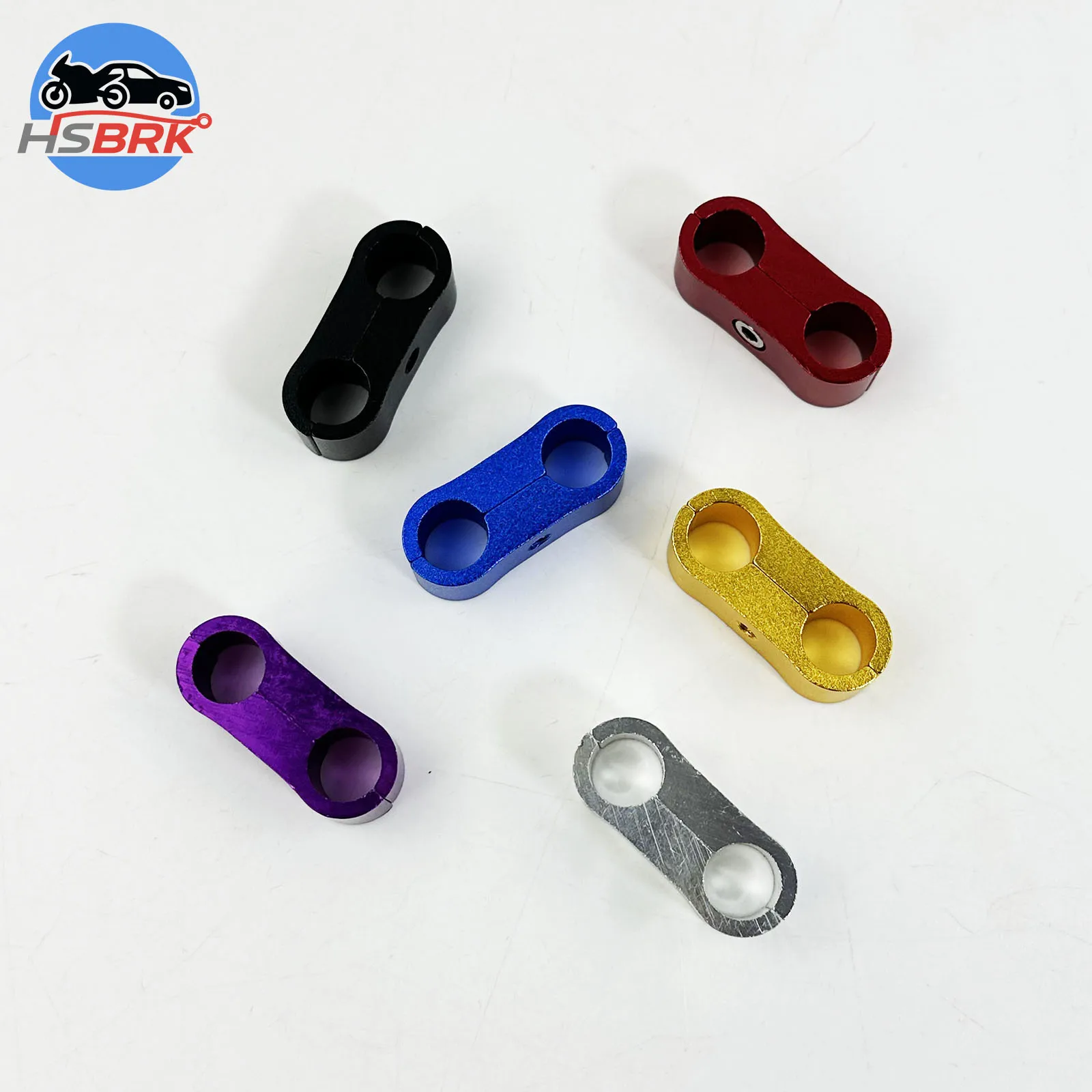 AN4-AN20 braided oil pipe double hole clamp separation buckle aluminum alloy pipe clamp suitable for various hoses