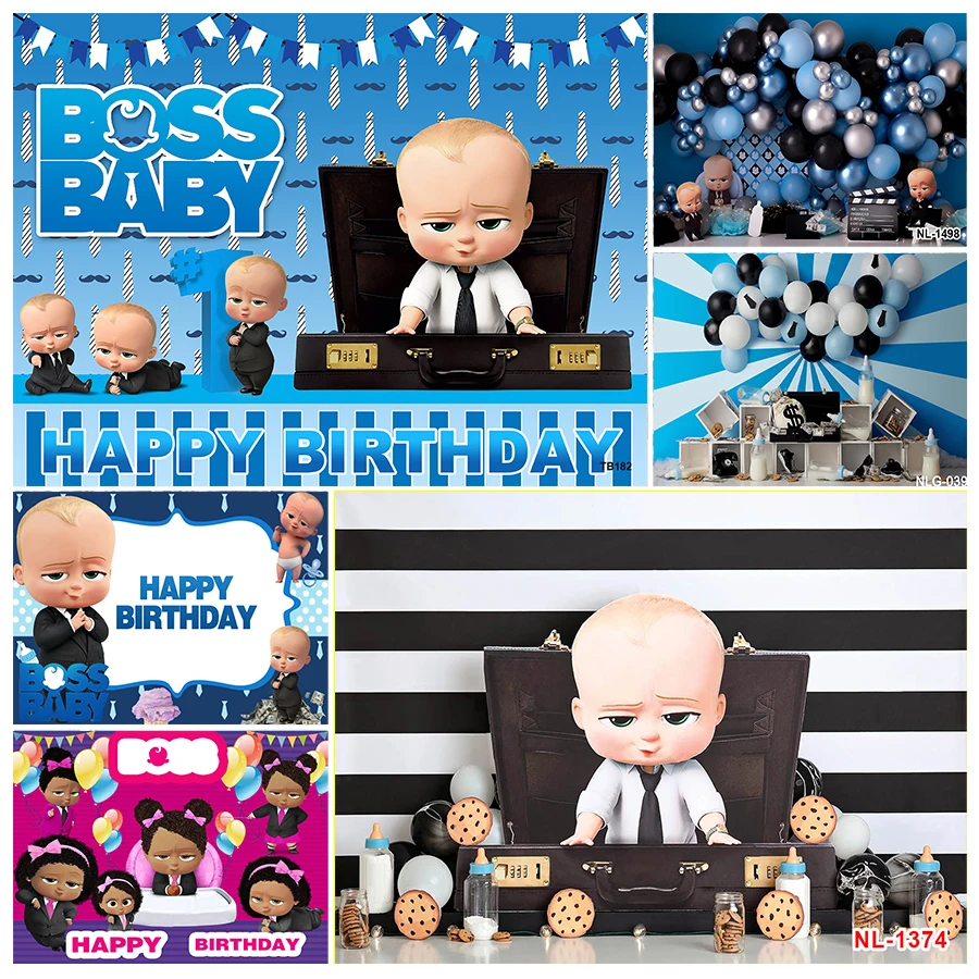 Background for Photo Studio Boys Babies Cartoon Birthday Backdrops Photobooth Decoration Studio Custom Shoot Prop