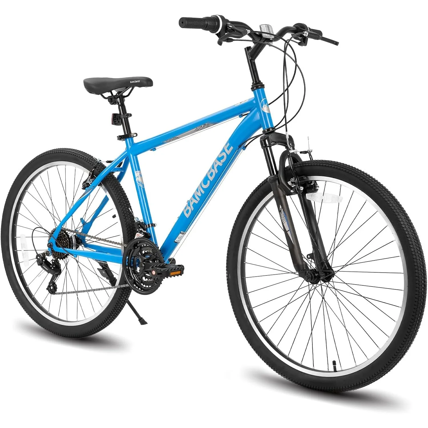 27.5 Inch Mountain Bike, Mens Womens MTB with 21 Speeds, High-Tensile Steel Frame, V Brake, Hardtail Bicycle for Adults