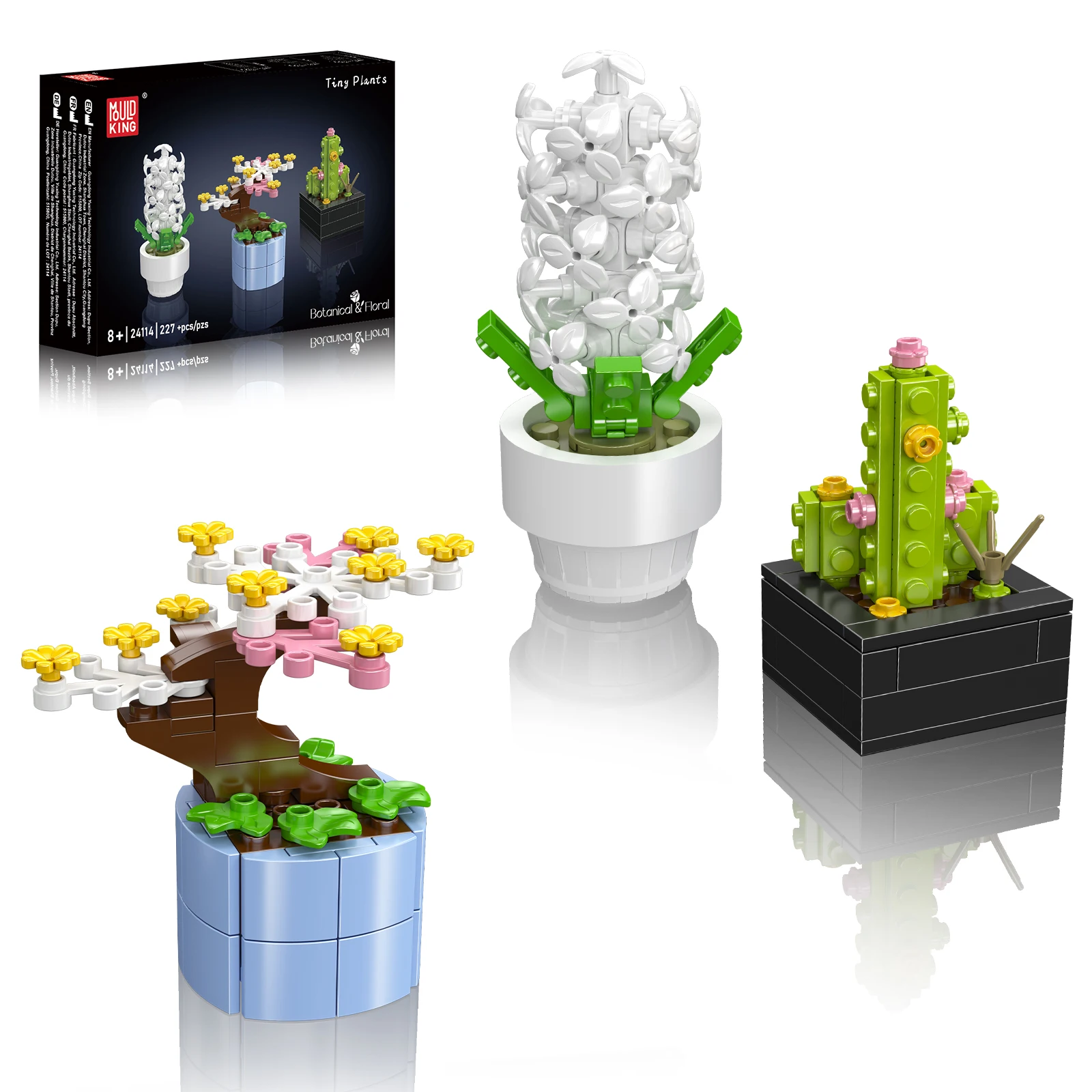

MOULD KING 227pcs Mini Potted Plant Building Blocks Small Bricks DIY Model Desktop Decoration