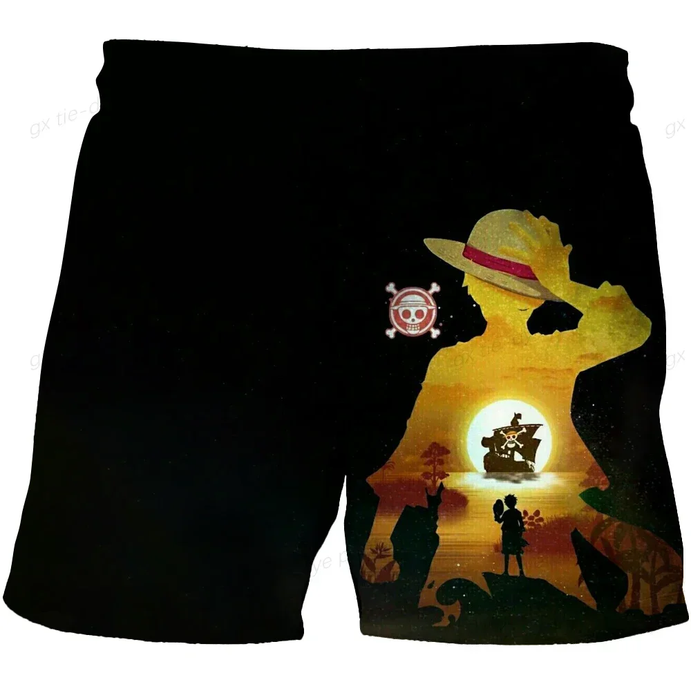 

2025 Summer Fashion Trend Design 3D Printing Design Boys and Girls Beach Shorts ONE PIECE Luffy Animation Character Shorts