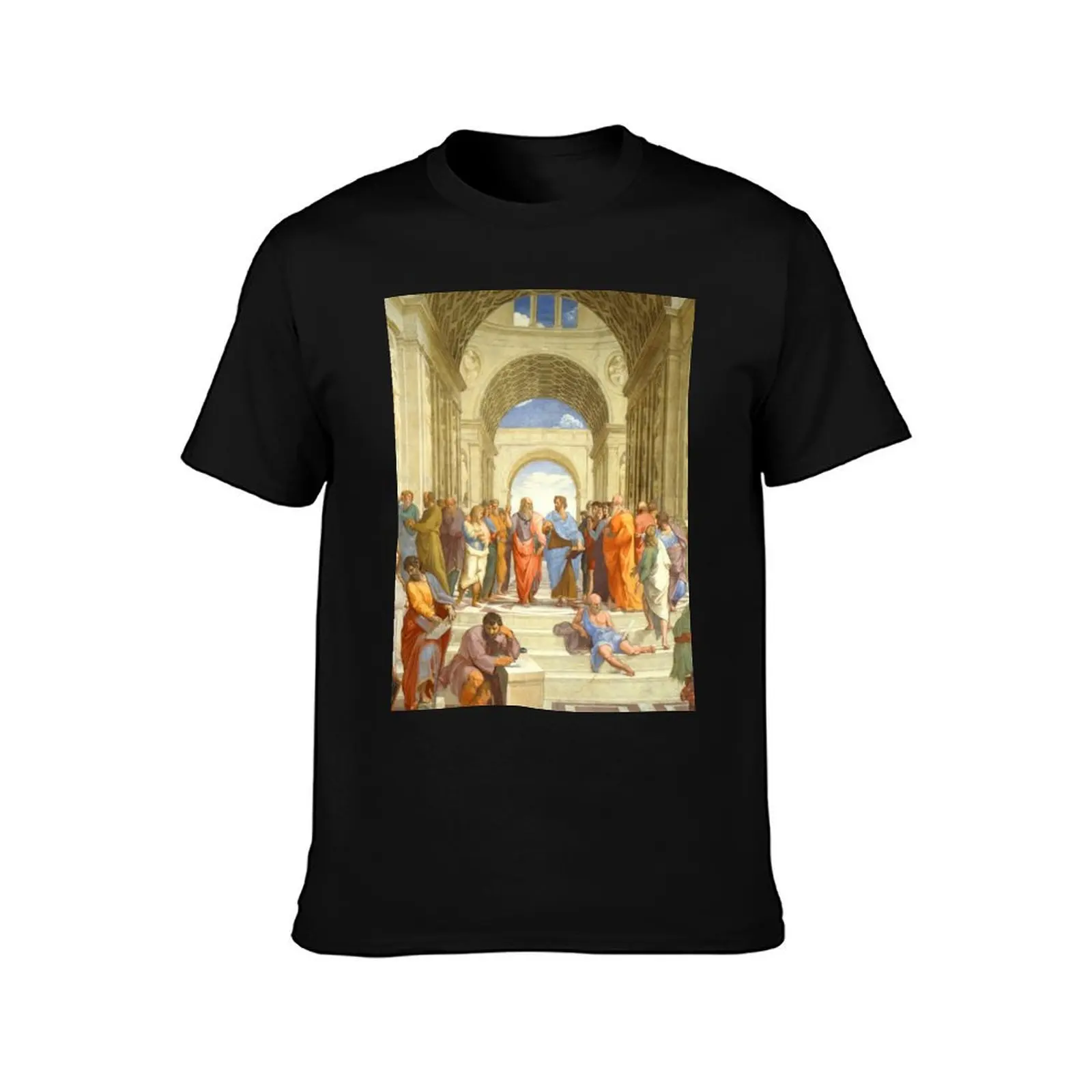 Raffaello Sanzio da Urbino The School of Athens, 1509-1510 T-Shirt Light Athletic Short Sleeve Tee Shirt T-Shirt