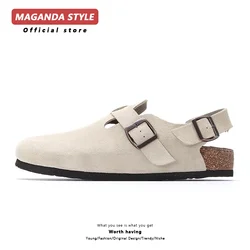 Genuine leather Birken shoes for men summer new fishing men thick soled half drag sandals