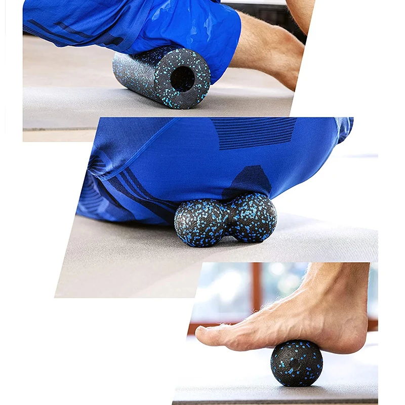 Yoga Roller Massage Ball Set with Carry Bag EPP Fitness Foam Roller Muscle Roller Peanut Balls Deep Muscle Relax Fascia Ball