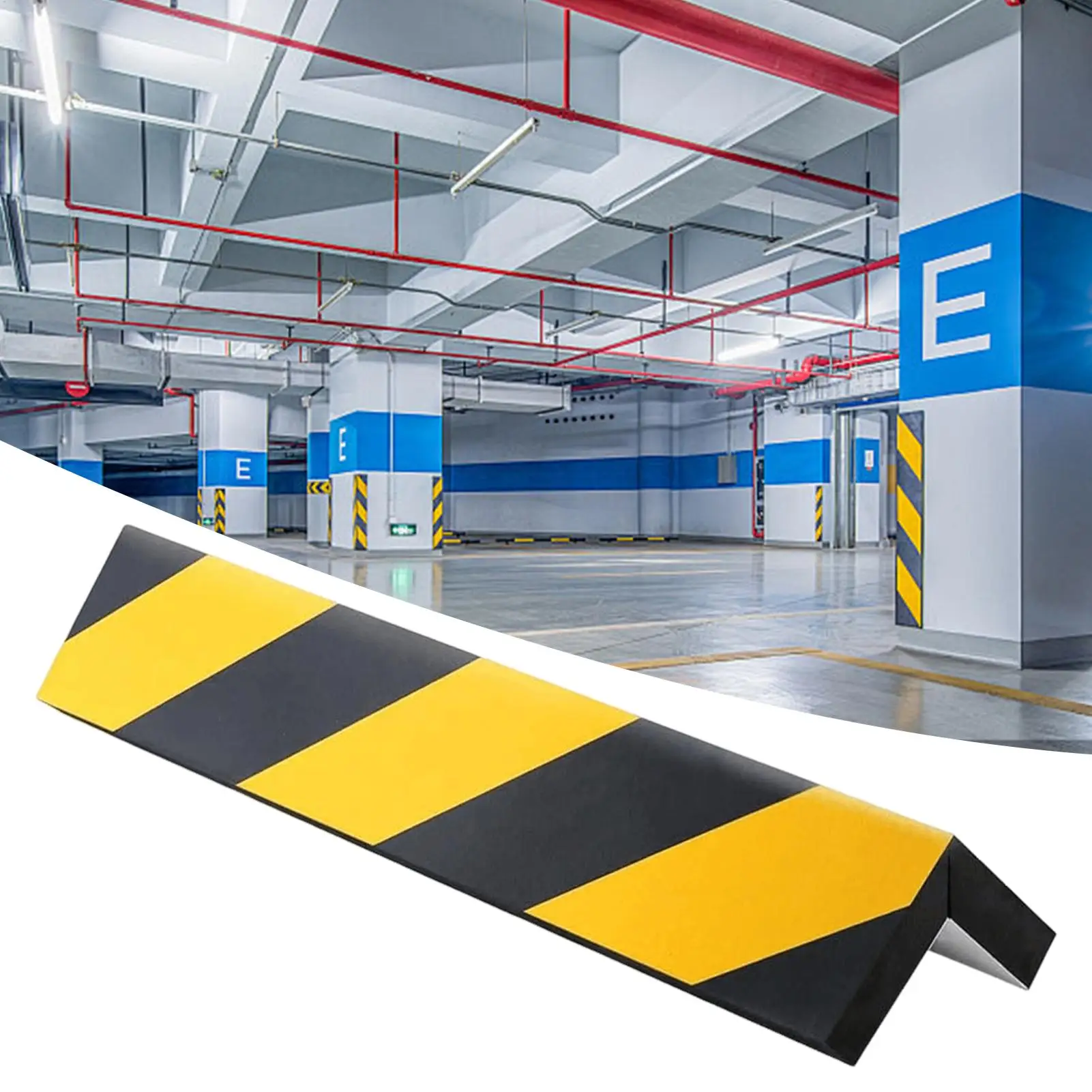 Self-Adhesive Foam Garage Wall Bumper Reflective Wall Edge Protector Parking Space Wall Protector Garage Corner Reflective