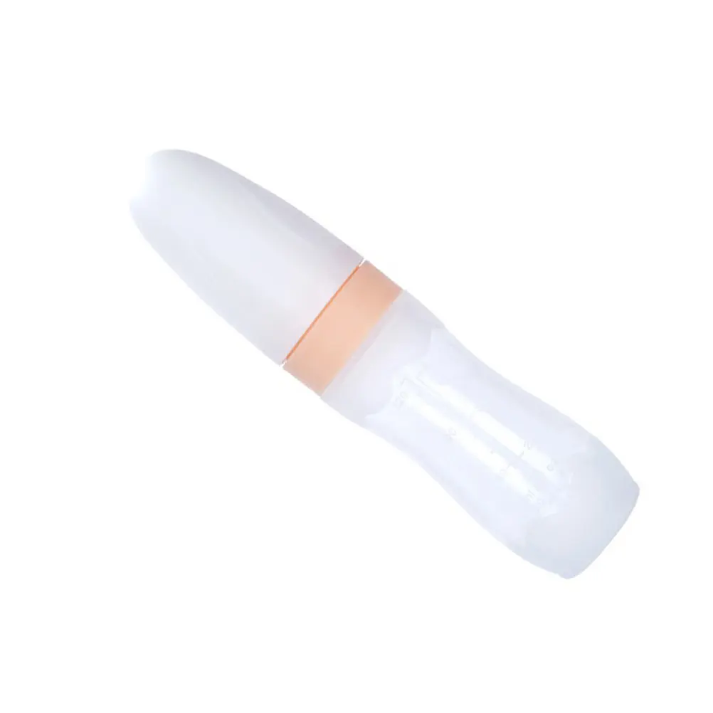 

Бутылочка-ложка для каш и прикорма, силиконовая, с крышкой, прозрачная, с мерной шкалой, для легкого контроля дозировки, для кормления младенцев