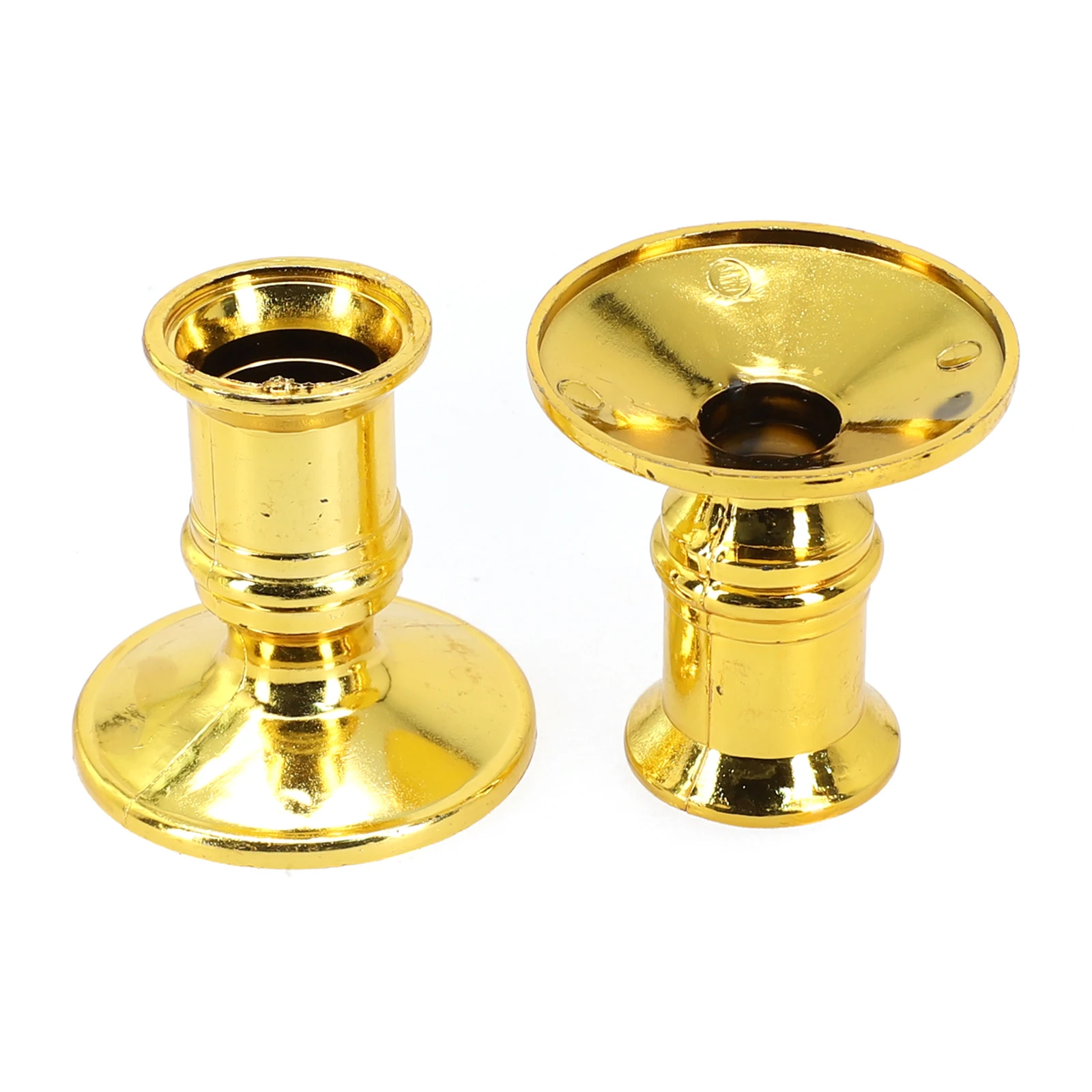 1 Pair Taper Candle Holders Traditional Shape Fit For Standard Candlestick Gold Rod Wax Gold Base Home Room Decor