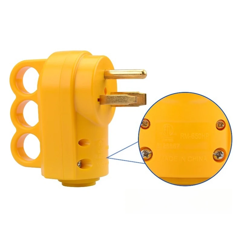 

RM650HP 6 50P 6 30P Replacement Plug 30A 50Amp 250 Volts 3 Pin Grounded Heavy Duty Power Cord Plug with Handle