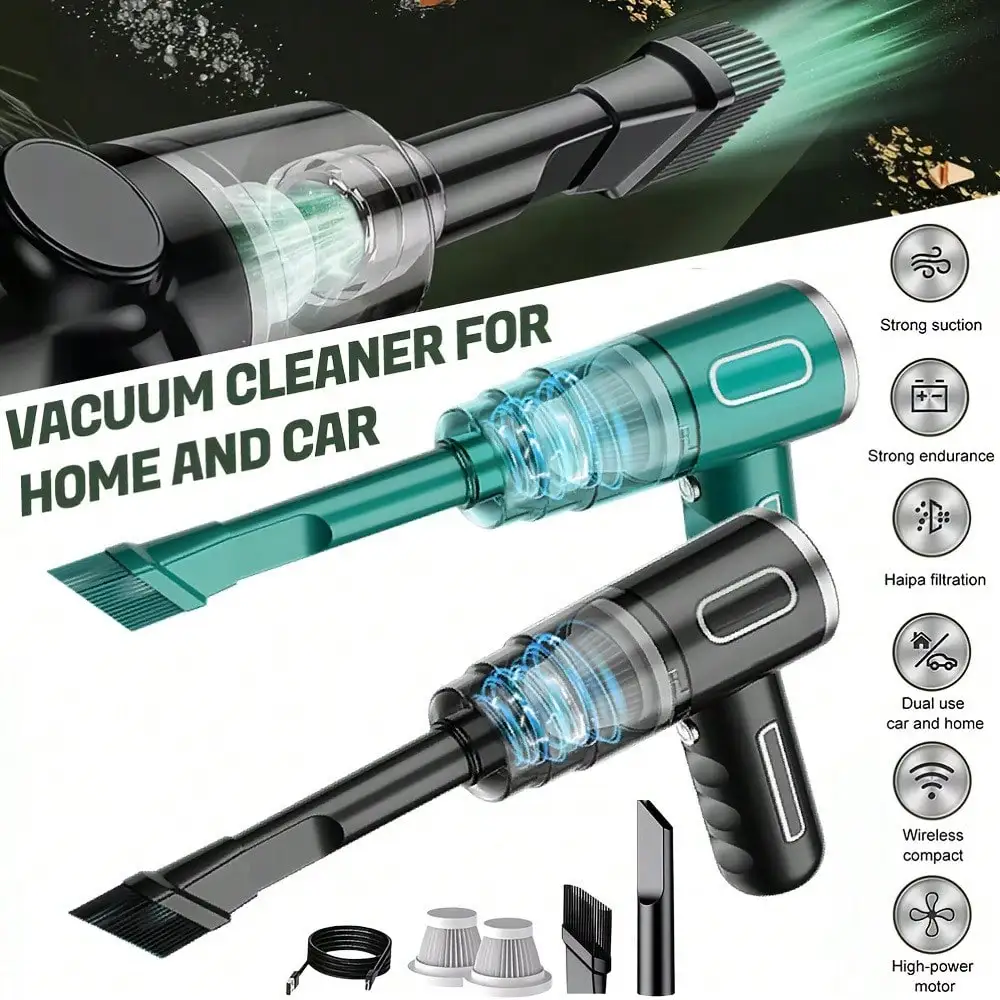 2-In-1 Cordless Handheld Vacuum (5000Pa): USB Charging, For Car/Home/Office/Computer Cleaning