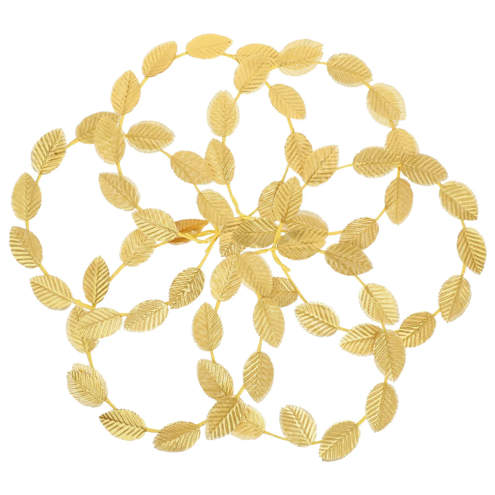 

6Pcs Golden Leaf Crown Headband Plastic Elegant Roman Theme Wreath Hair Accessory for Wedding Cosplay Masquerade Beach Party