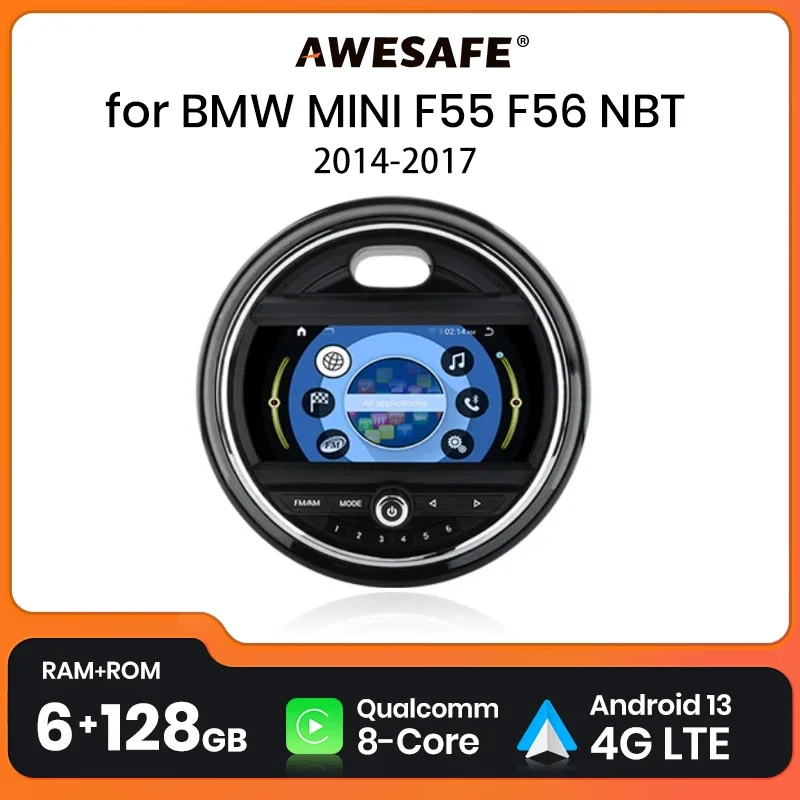 Image of AWESAFE PX9 Per BMW MINI F55 F56 NBT 2014-2017 Autoradio Multimediale di Navigazione GPS 2 din Android Autoradio Wireless CarPlay cod004