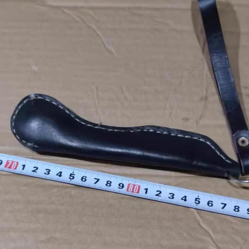 Embroidery Carving Boston Leather Racket Outdoor Edc Portable Tool with Hand Rope Self-defense Tools Creative Gift for women