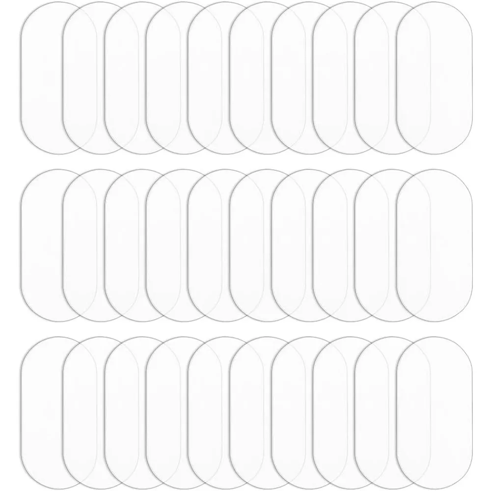 30 Pcs Clear Miniature Bases 25x50mm Oval Acrylic Action Figure Display Bases 2mm Thick Miniature Blanks Acrylic making kit