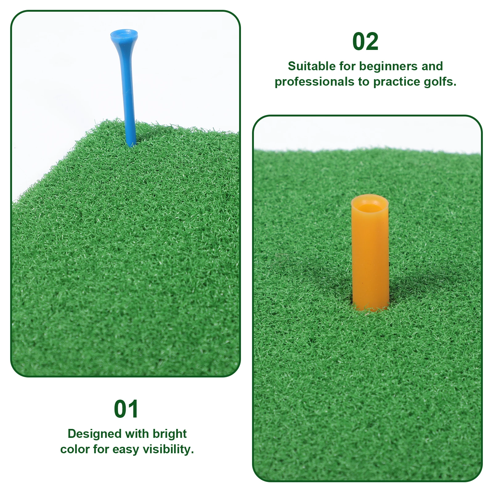 

1Set Golf Hitting Mat Indoor Professional Artificial Turf Realistic Swing Portable Training Aid for Backyard