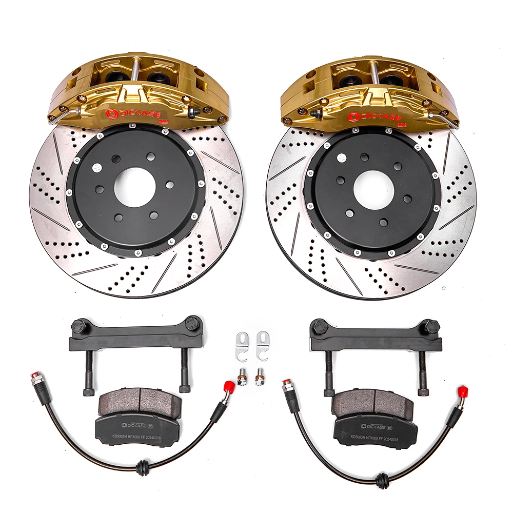 Dicase DR4 Oxidized Bronze 4-Piston Calipers With High-Performance Brake Rotors, Pads And Related Accessories