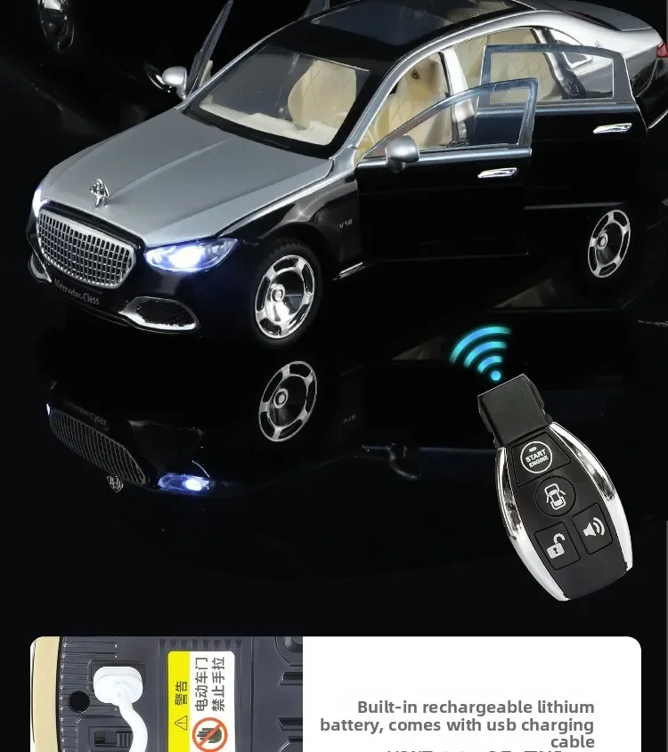 1:24 RC Auto Door S680 Alloy Car Model Sound Light Toy Diecast Alloy Car Model Collectible Gift
