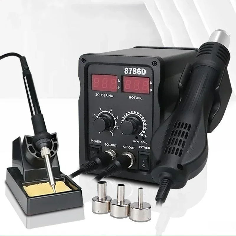 

8786D rework station soldering hot air gun soldering stations 2 in 1 soldering desoldering station