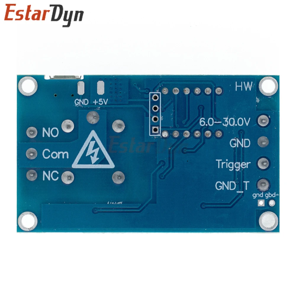 Estardyn DC 6-30V Trigger Time Delay Relay Module Programmable Adjustable Cycle Timer Circuit 5V Micro USB LED Display HW-521