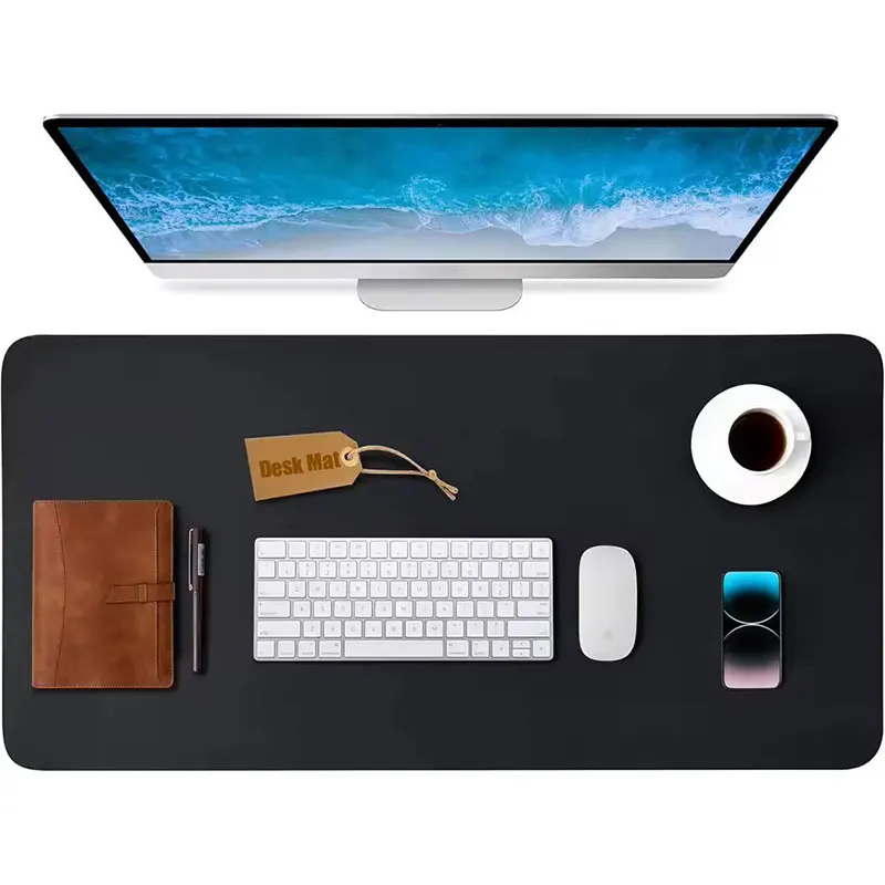 

Leather Desk Mat-Office Desk Protector Pad PU Suede Leather Waterproof Mouse Pad Desktop Keyboard Desk Pad for Office Accessorie