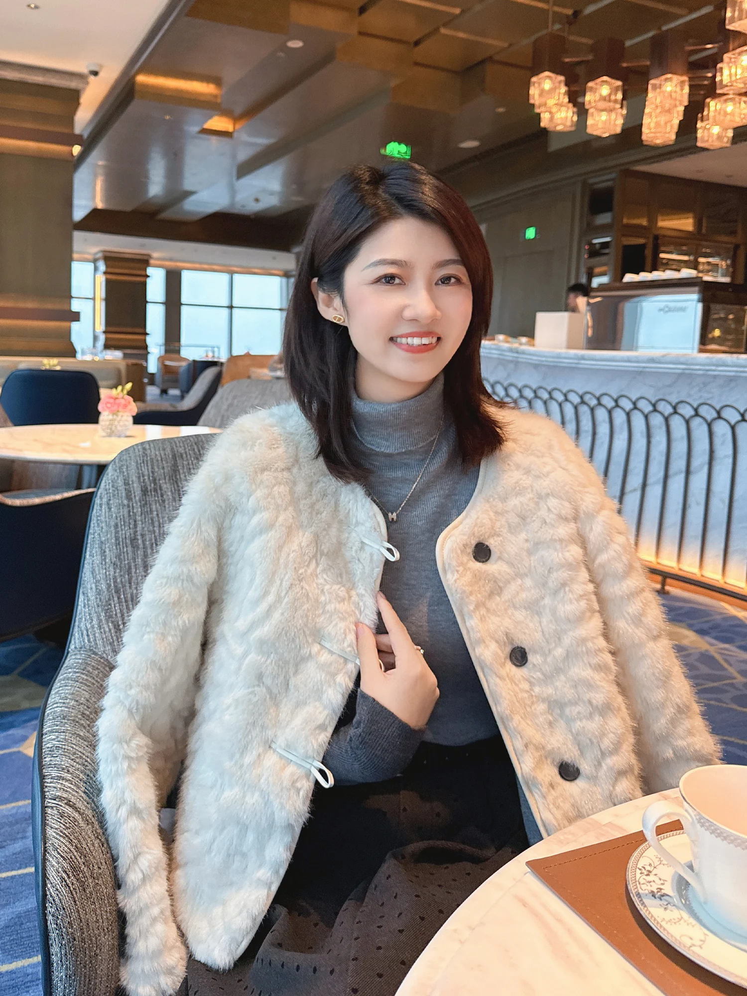 

Zillal Purple Road Evening ort Coat Women's Faionable Warmth Fur-Like Eco-Friendly Outerwear Casual Sle Long Sve